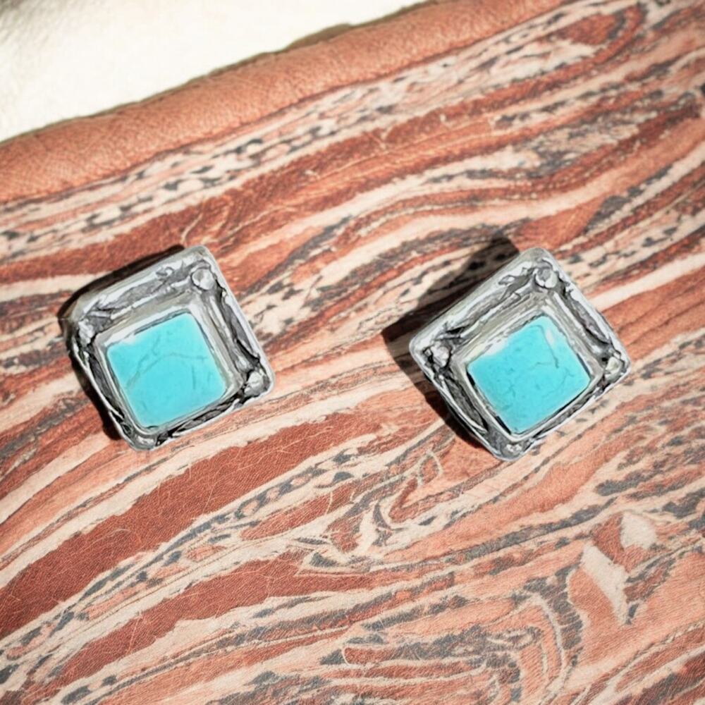 Vintage Sterling Silver Turquoise Southwestern Country Western Rodeo Deadstock - Picture 7 of 16